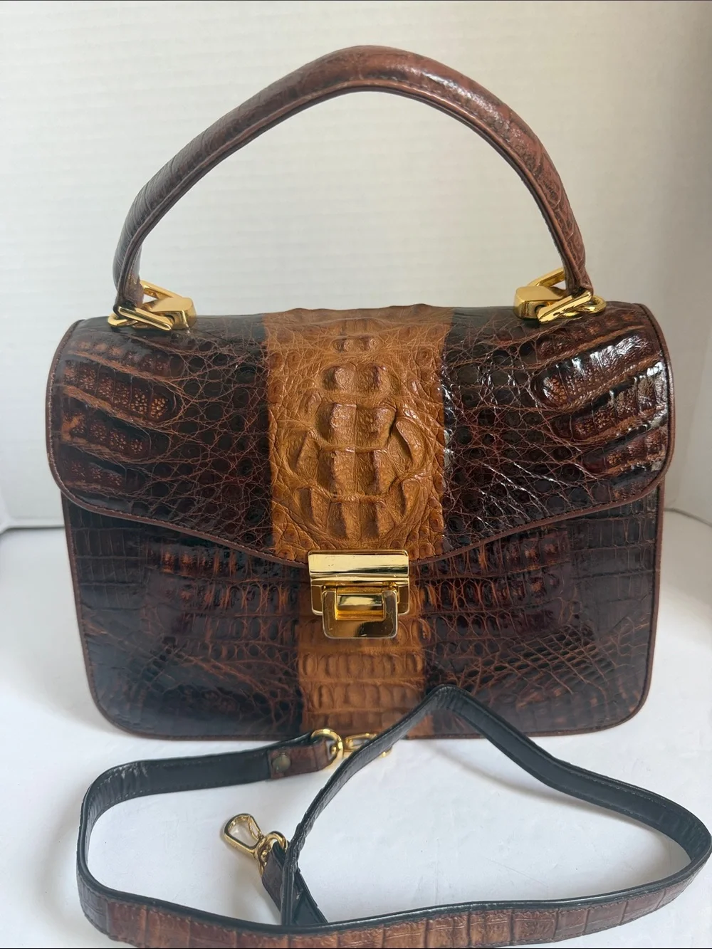 Crocodile sling 2 way crossbody